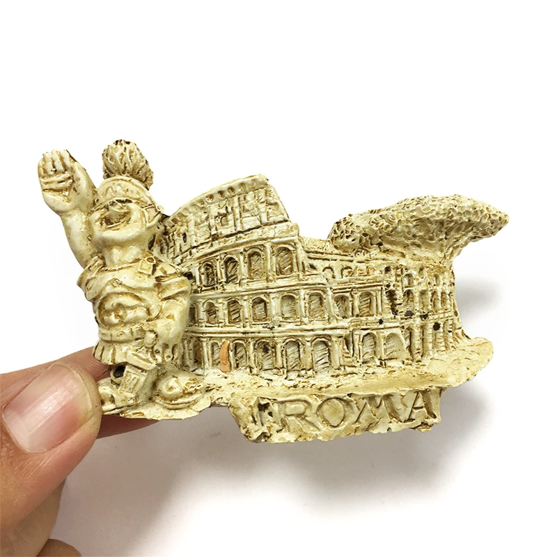 

Resin Material Rome Colosseum & Warrior Character Magnetic Fridge Decor - Souvenir from Italy