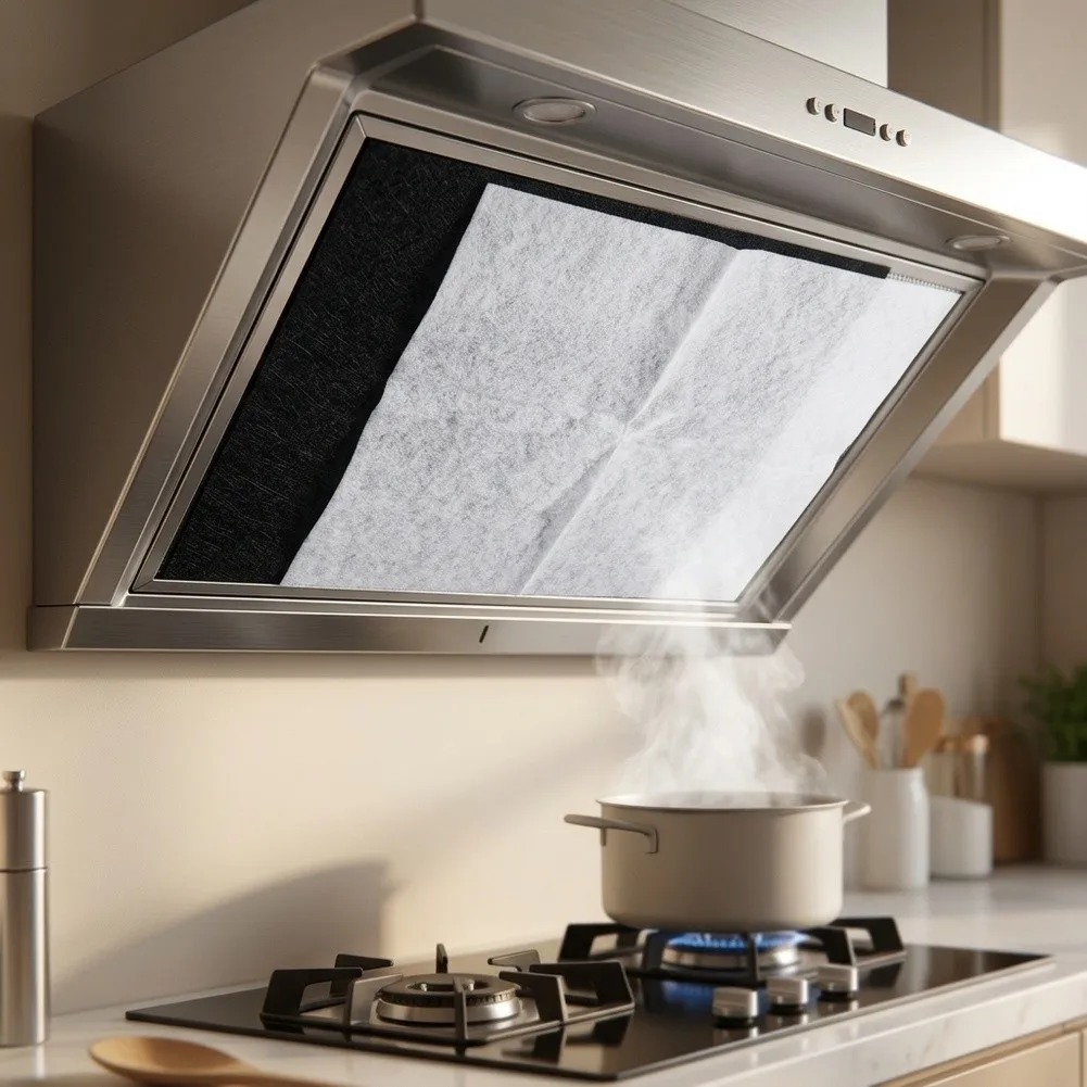 Activated Carbon Range Hood Filter Cotton 470x570mm Grease Absorbing Replacement For Kitchen Fan Ventilator Parts