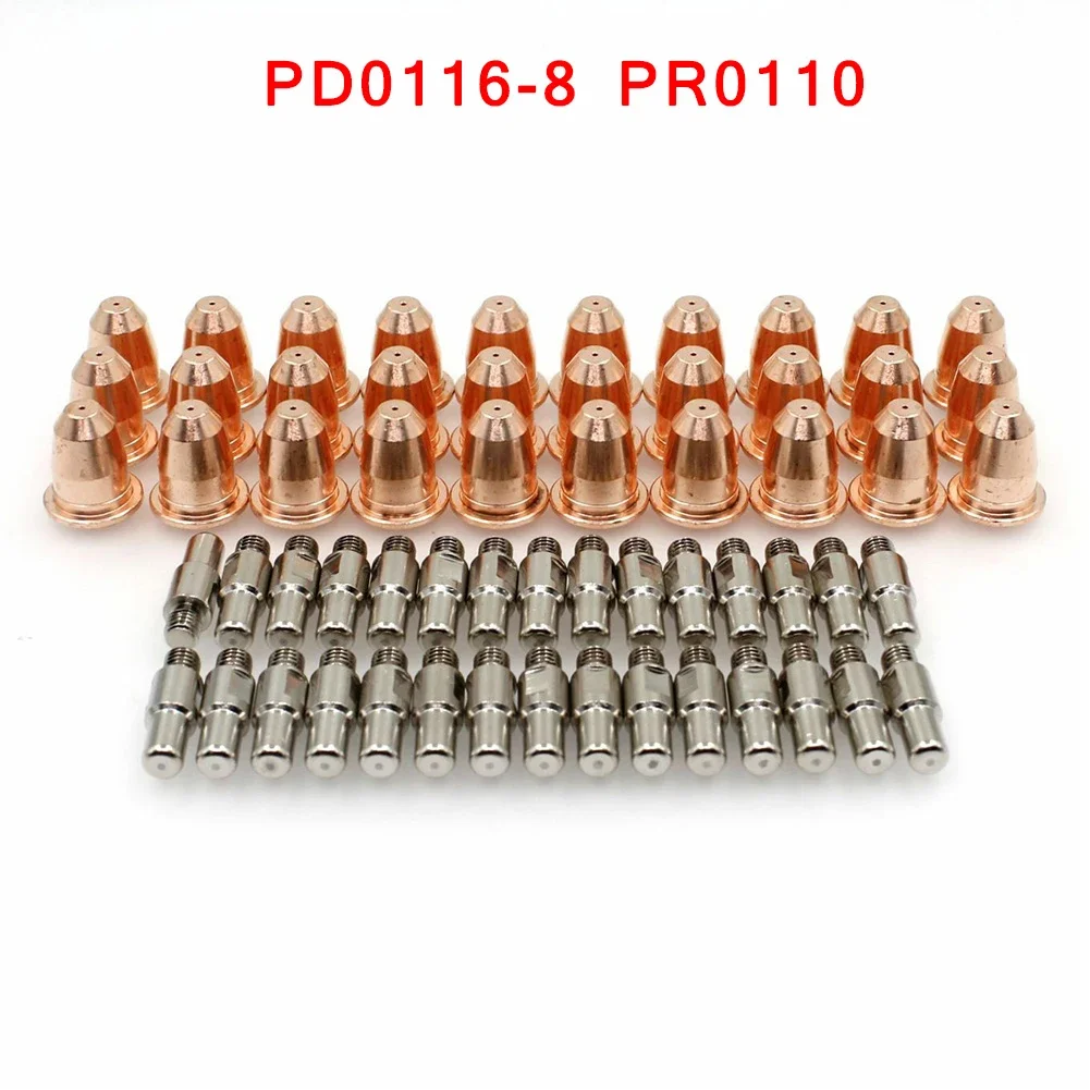 

60pcs Trafimet S45 Plasma Tips Electrode PD0116-8 PR0110 For 95136 97994 91814 PR-0110 Plasma Torch Electrode Nozzle Welding