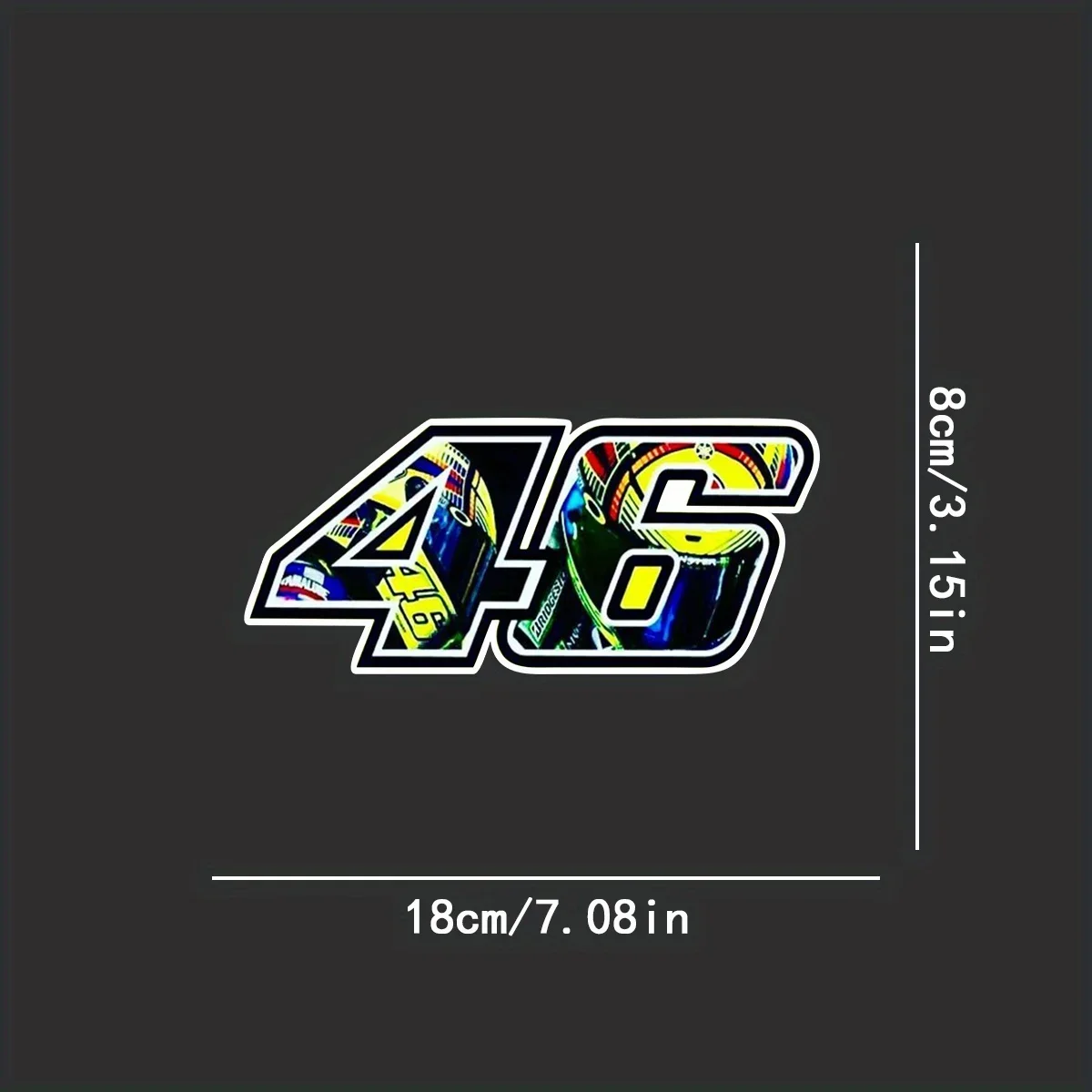 1PC Adorable 46 Racing Sticker - Removable Self-Adhesive Decal for Laptop, Phone Case, Scrapbook | MotoGP Fan Gift, Vivid Print