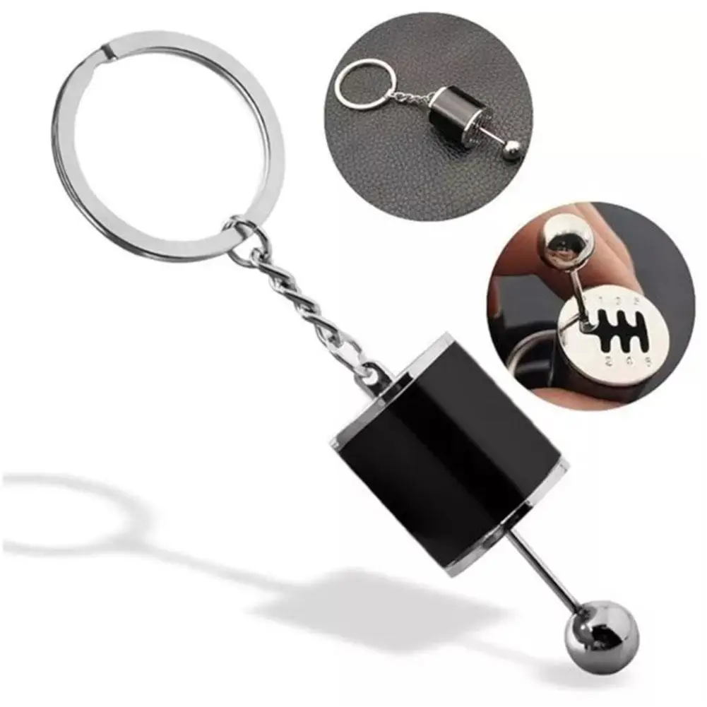 10pcs Auto Part Six Speed Manual Keychain 3D Shifter Car Change Shift Variator Metal Gear Lever Box Keychain Key Chain