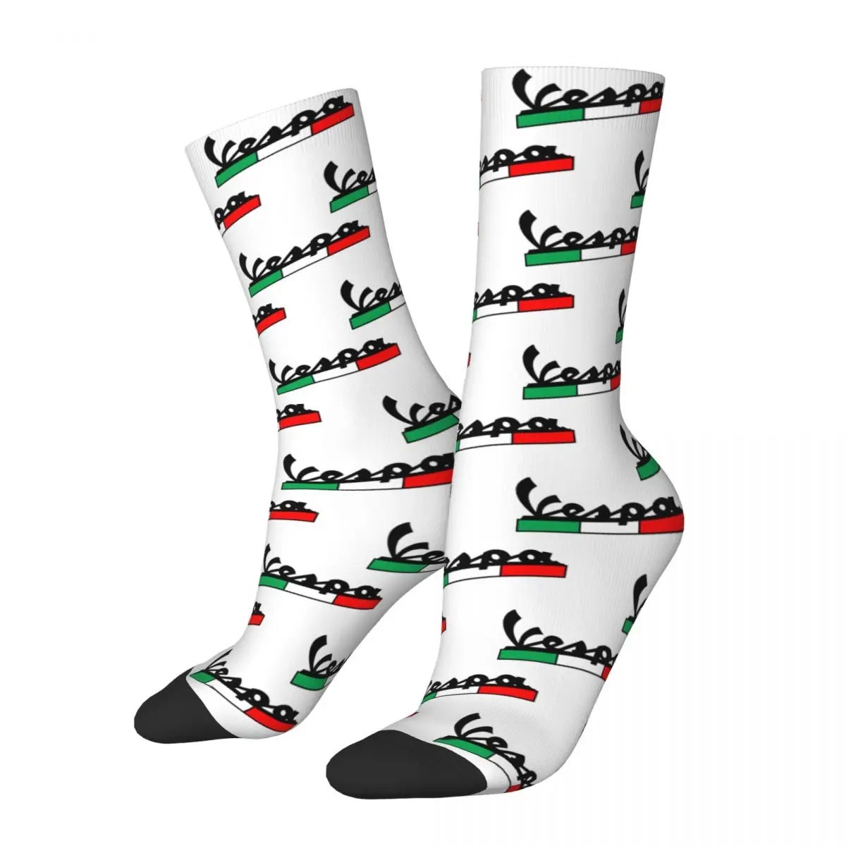 

Retro Italy Motorcycle Merch Racing Sports Socks Vespas Polyester Long Socks for Unisex Sweat Absorbing