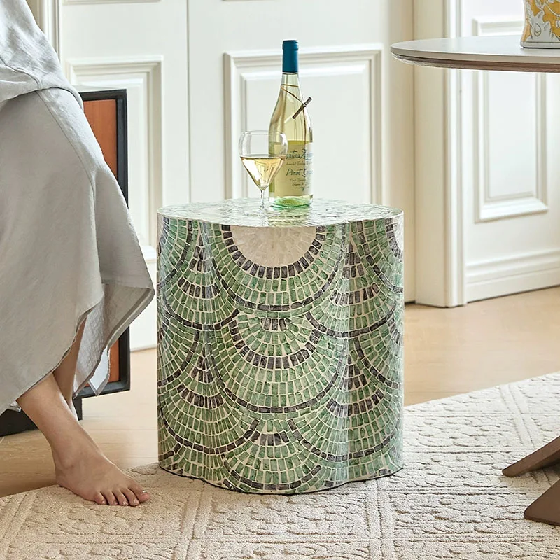 Creative Natural Shell Tea Table,Luxury Coffee Table,Art Storage Table Desk,Bedroom Bedside Table,Nordic Furniture,Tea Platform