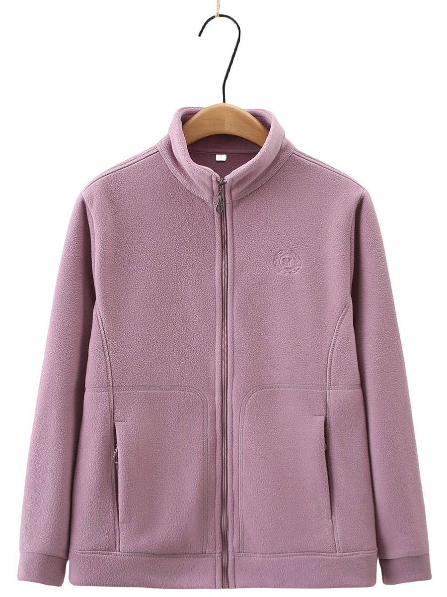 

Warm Fleece Women's Jacket Casual Style Mid-Length Zipper Closure round Neck Long Sleeve Fashionable Autumn Wear for Elderly ...