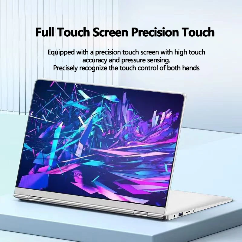 Laptop Intel N4000 13.3 Inch 360° flips 4000 mAH HD Camera 2.6 GHz Touchscreens 6GB RAM 2TB SSD DDR4 Win11 Portable Tablet