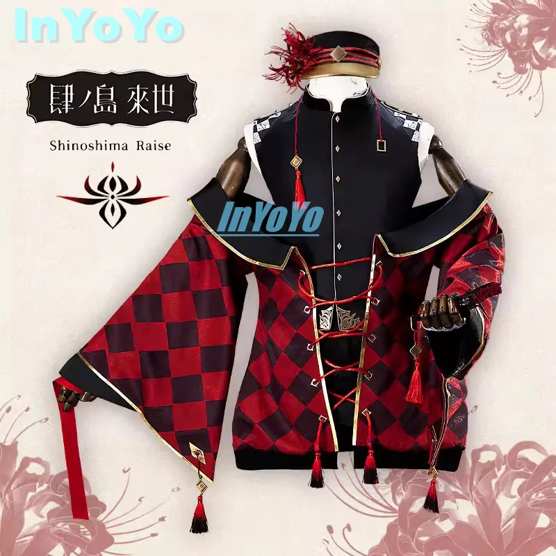 InYoYo Vtuber Shinoshima Raise Cosplay Costume Fashion Uniform Coat Lining Pants Halloween Carnival Party Outfit Men XS-3XL New