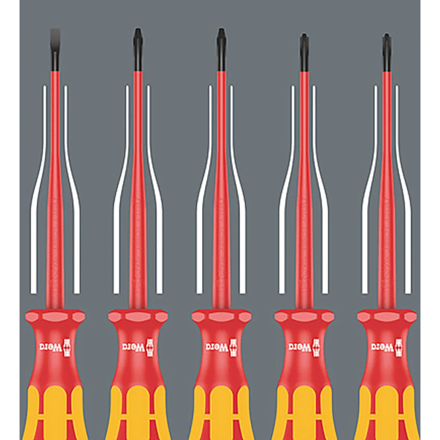 WERA Kraftform Kompakt VDE 7 Insulated Screwdriver Set 7PCS (Imperial) 05003473001