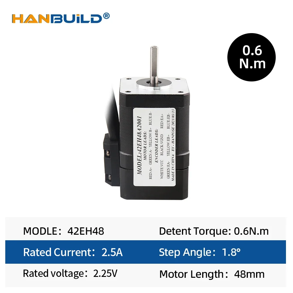 Step-servo motor 48MM 2A 0.6N.m NEMA17 Closed Loop 42EH48A2001+ drive CL42 sets DC18-90V Servo for CNC milling machine