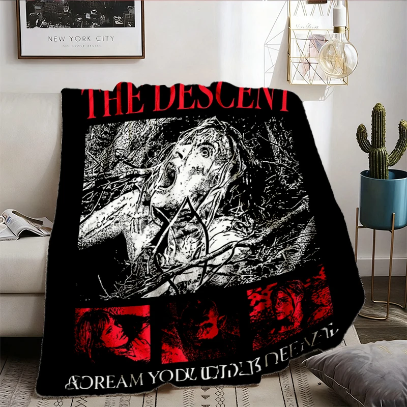 The Descent Movie Flannel Blanket, 2005 Horror Film, Claustrophobia Graphic Flannel Throw