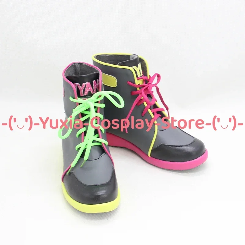 Yuxiacosplay! Hololive Tokoyami Towa Buty do Cosplayu Anime Gra Postać Rekwizyt Skórzane Botki PU Halloween Karnawał Kostium na Imprezę