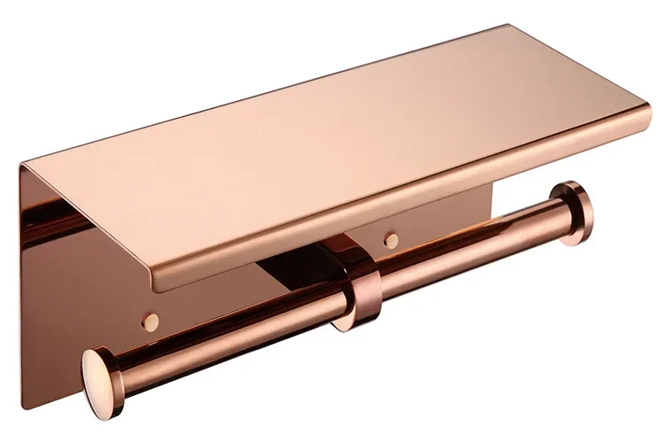 Rose gold/gold/chrome/Brushed /Black 250*100*100mm stainless steel bathroom toilet paper holder Paper roll holder