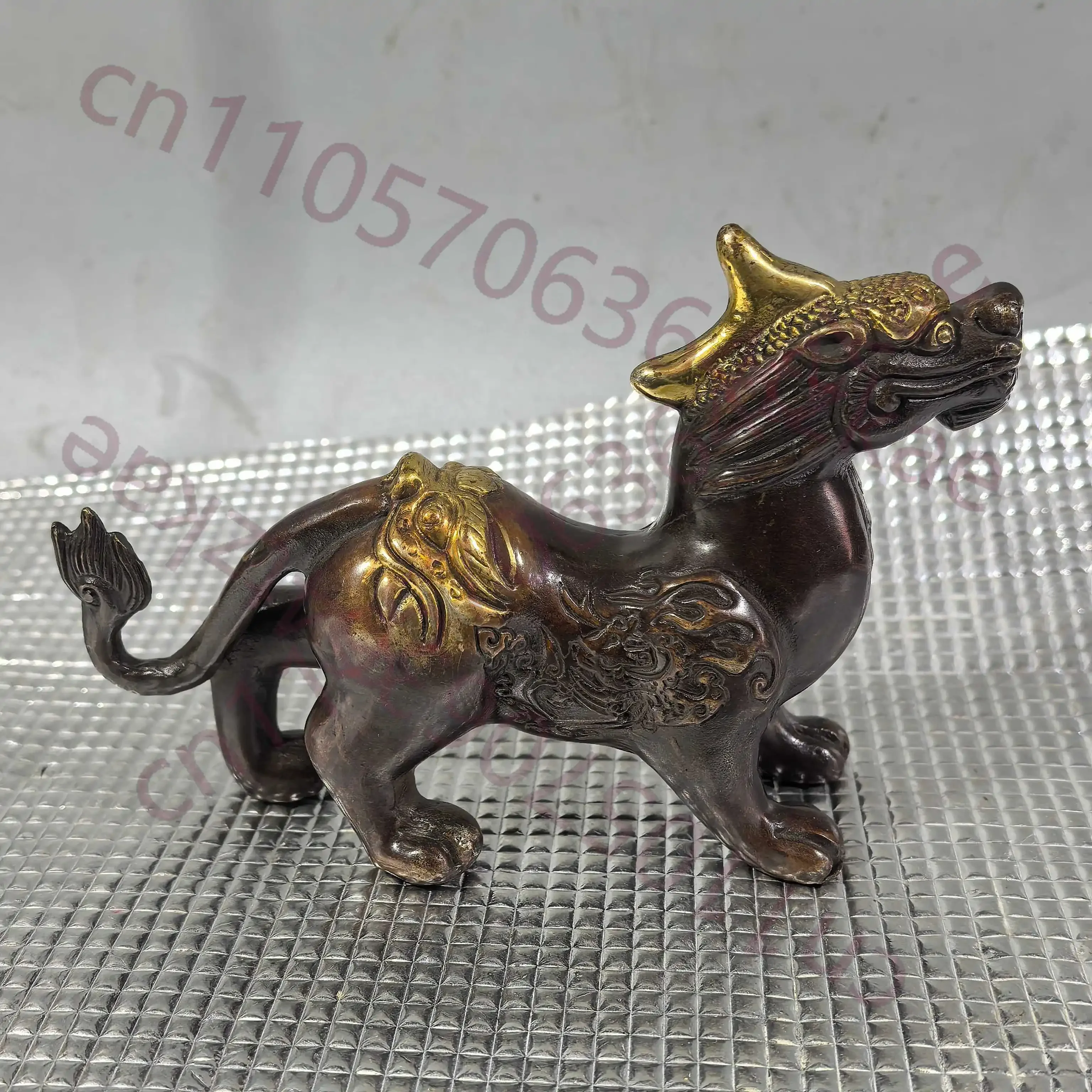 Chinese Folk  Collection of Copper gilded Pixiu ornament for Collecting  Handcrafted Artifacts for Home Decor