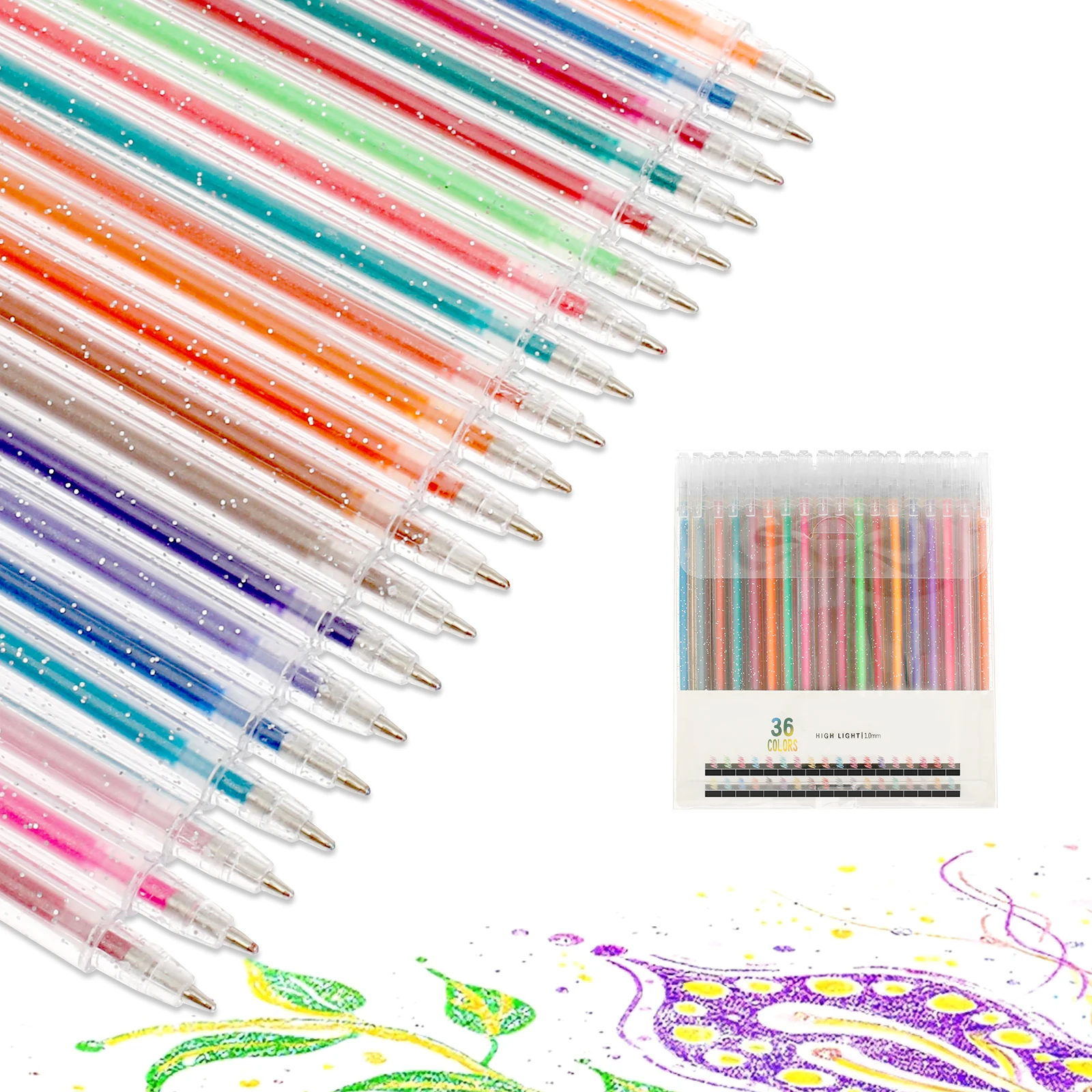 Juego de bolígrafos de gel brillantes, juego de bolígrafos de gel coloridos, atractivos bolígrafos de gel neón, kit de bolígrafos de gel especiales, marcadores de gel transparentes versátiles para niños