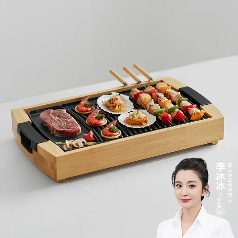 

Bamboo electric grill household smokeless barbecue plate multi-functional electric oven barbecue skewers