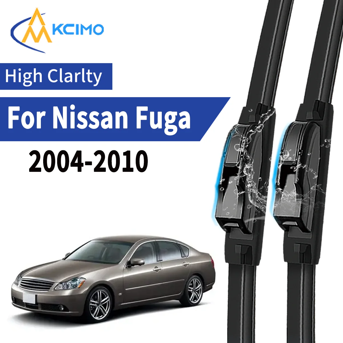 

2pcs Car Front Wiper Blades For Nissan Fuga Y50 2004-2010 Windscreen Windshield Wipers Silent Rubber Auto Accessories Replacemen