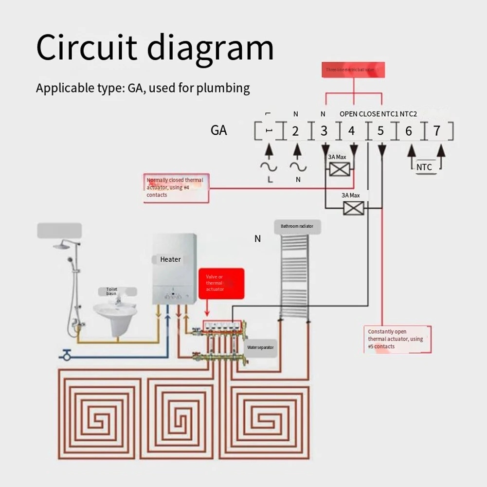 

Интеллектуальный термостат с водяным подогревом пола, комнатный термостат, программируемый умный термостат WLAN, пульт дистанционного управления температурой