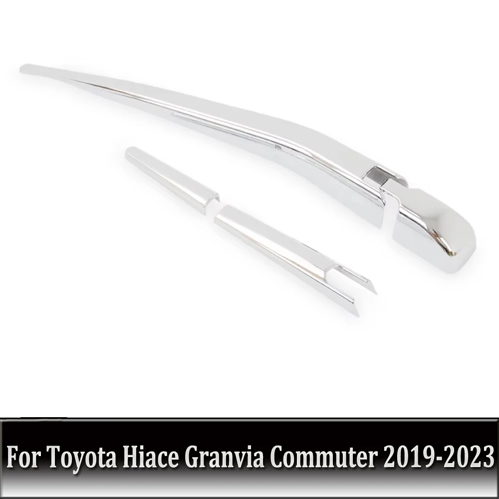 Chrome Rear Window Wipers Cover Trims Tail Wiper Strip Accessories For Toyota Hiace Granvia Commuter 2019 2020-2023