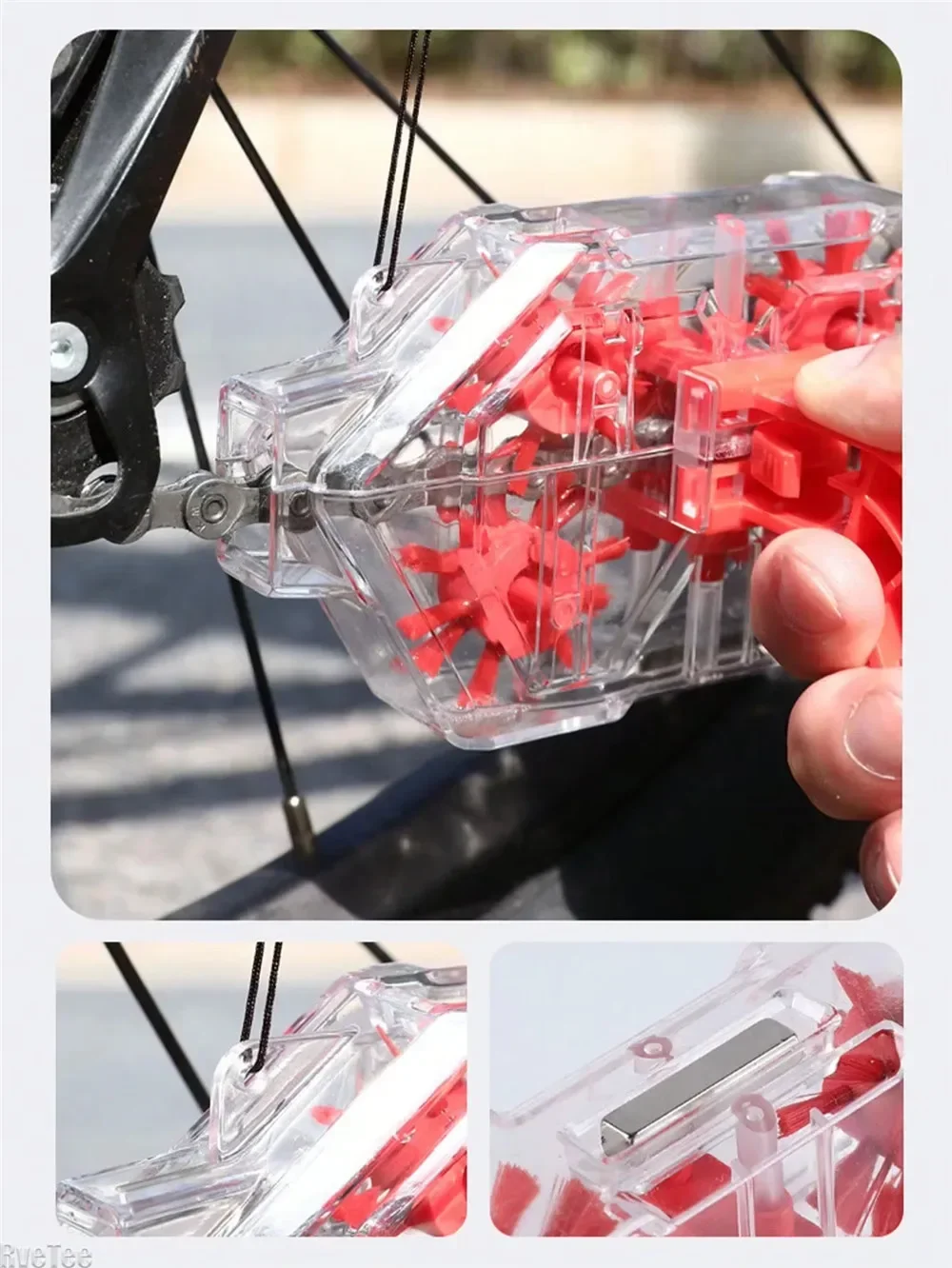 1pc BTransparent Visualization Icycle Chain Cleaner Mountain Road Bike Immersion Chain Cleaner Oil Pollution Cleaning Tool