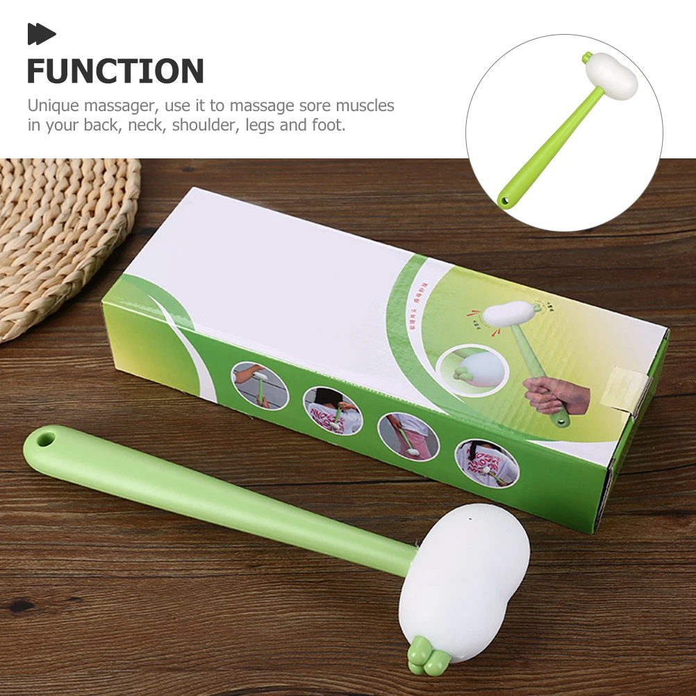 

Soft Rubber Massage Hammer Body Beating Stick Massager Back Caring Tool Lightweight Portable Muscle Relief Long H Design