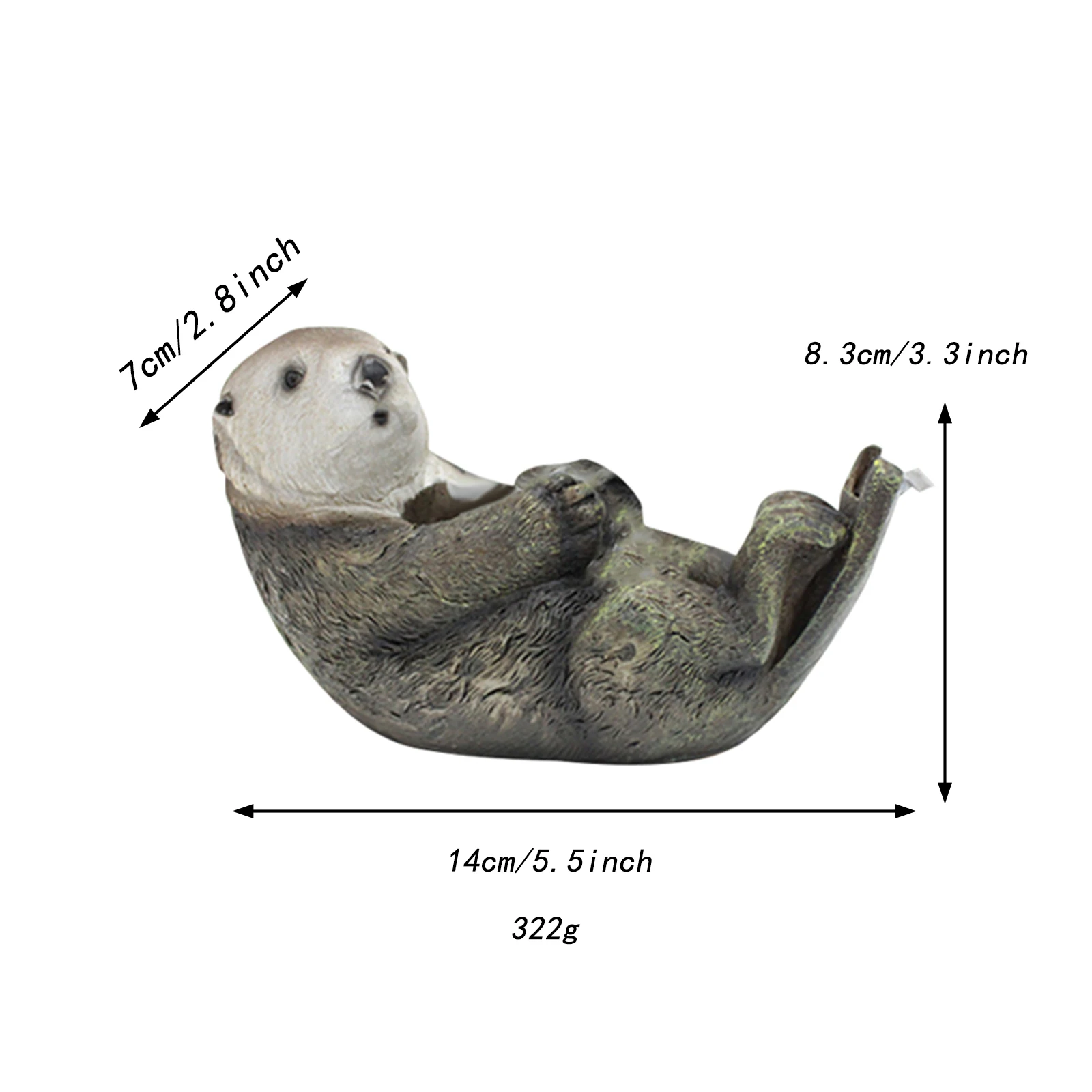 Otter Tape Dispenser Nieuwigheid Cadeau Antislip Grappig Draagbaar Decor Schattig Hars Dierenbeeldje voor DIY Kantoorbenodigdheden Kinderen Studenten