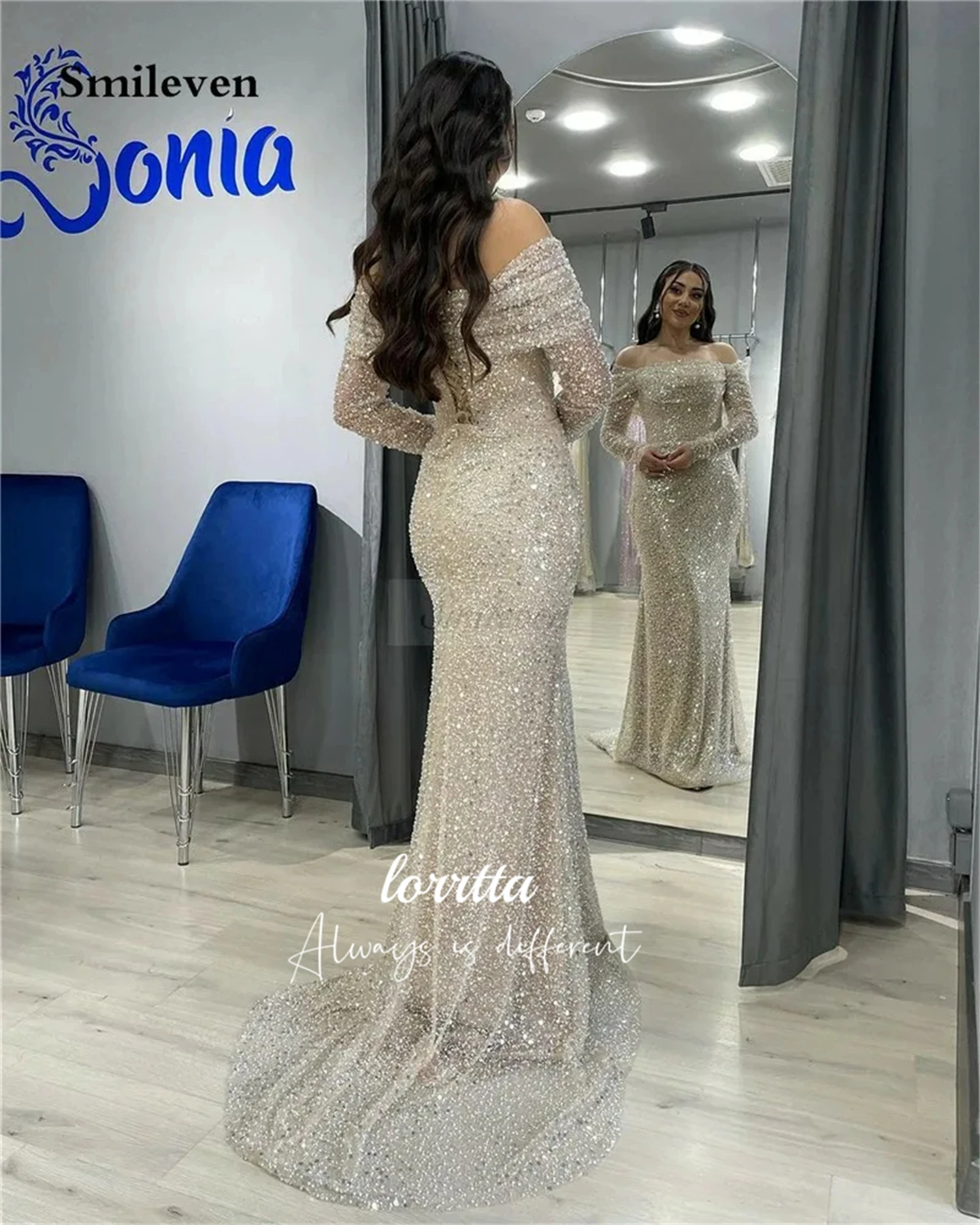 Grace Bead Embroidery Fabric Mermaid Ball Gown High Quality Luxury Dress Customized Weddings Luxurious Turkish Evening Gowns