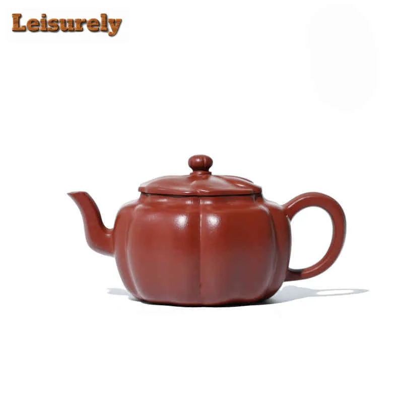 

200ml Antique Yixing Purple Clay Teapots Handmade Rib Lotus Seed Pot Raw Ore Zhu Mud Kettle Zisha Tea Set Decoration Craft Gift