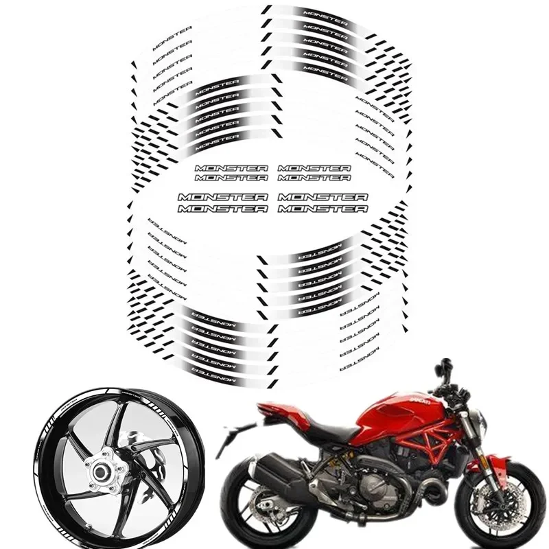 Für ducati monster 600 620 696 750 900 937 1100 motorrad teile kontur rad dekoration aufkleber aufkleber-ein zubehör