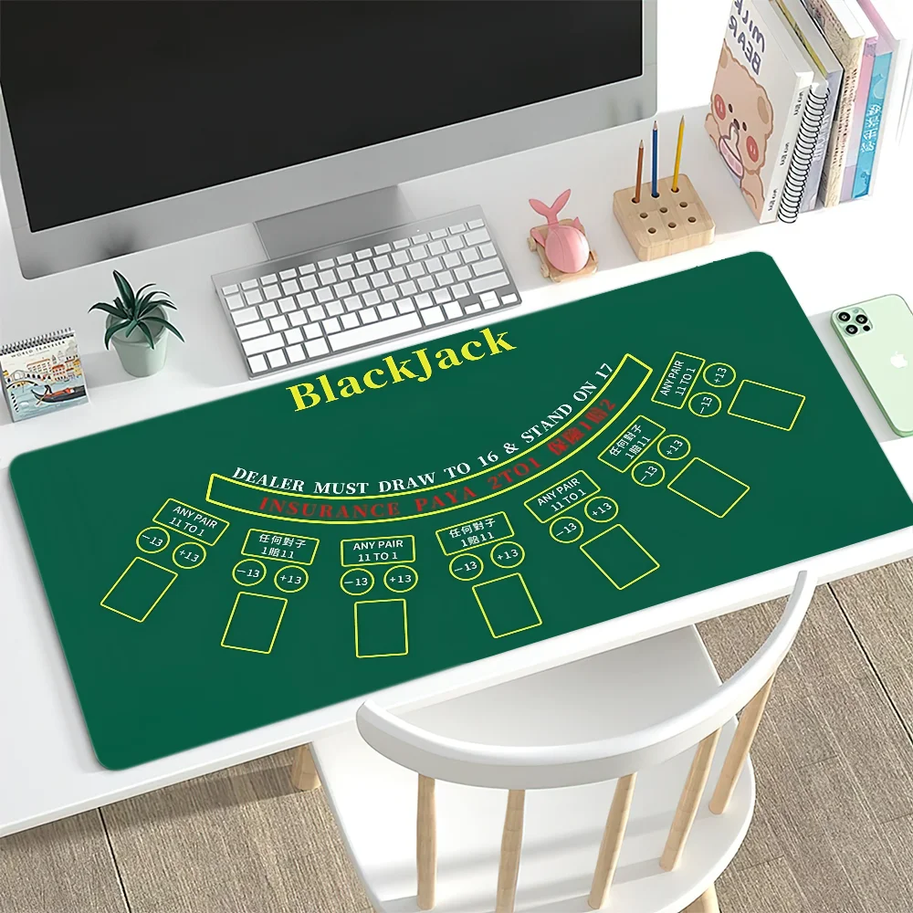 Blackjack Baccarat Mouse Pad Desk Mat Large Non-slip Anti-fray Keyboard Ergonomic Office Rubber PC Home Custom