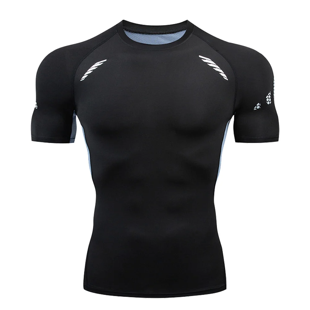 Men T Shirt Running Shirts Men Compression T-shirts Sportswear Gym Rash Guard Boxing Training Jiu Jitsu Bjj Sports Tops