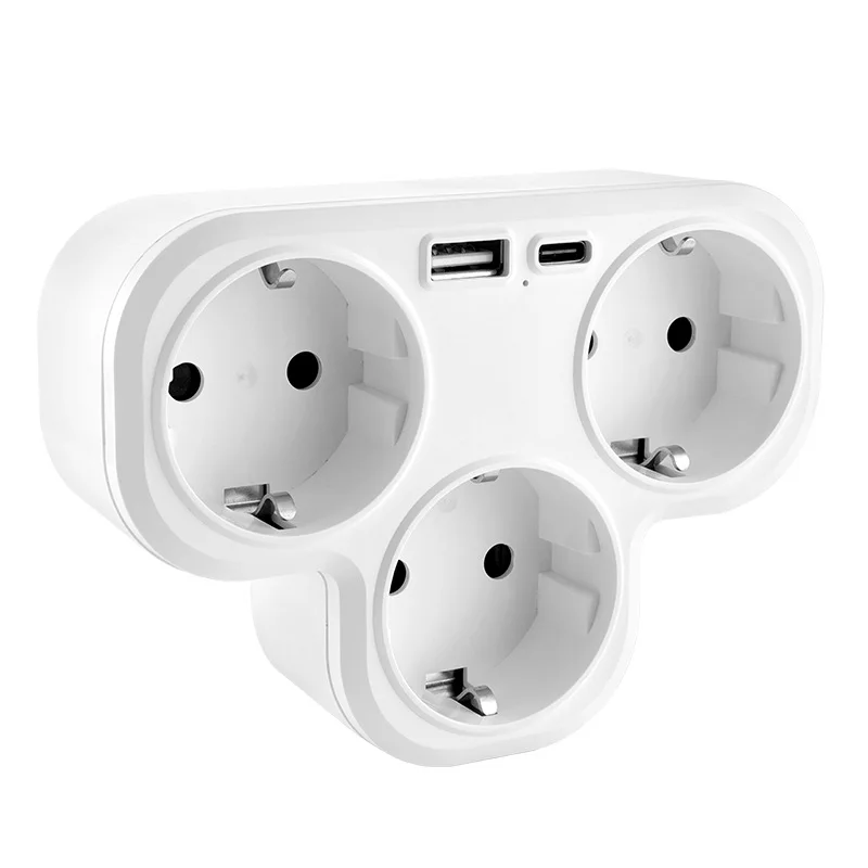 

European standard wall socket German standard type-c one to three multi-function socket conversion plug expander