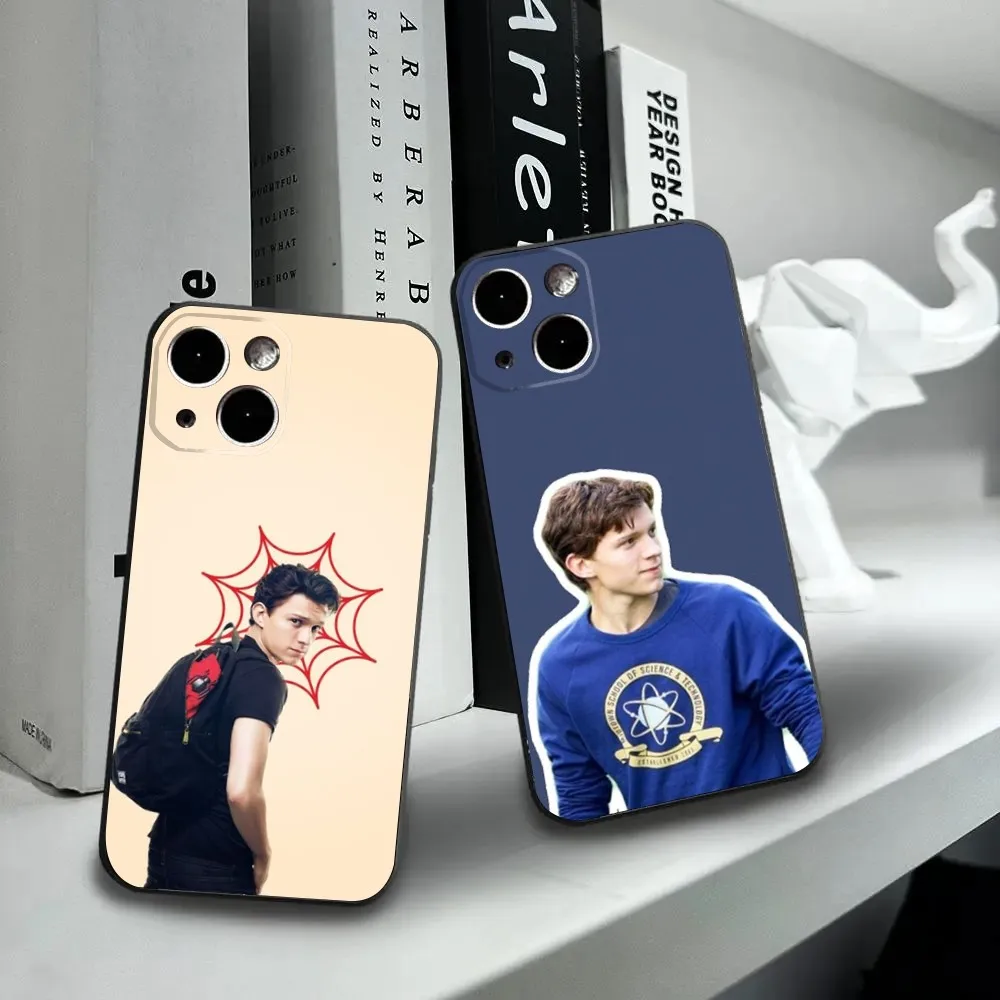 Actor T-Tom H-Holland Phone Case For iPhone16,15,14,13,12 Mini 11 Pro XR,X,XS,MAX 7,8 Plus Silicone Cover Soft Black