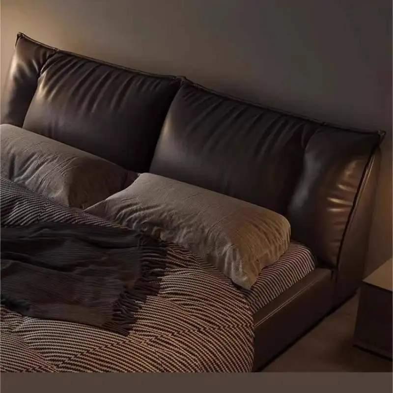 Tempat Tidur Double Hitam Putih Abu-abu Eropa Australia Penyimpanan Lit Luxe Tempat Tidur Double Jepang Modern Cloud Camas De Dormitorio Furnitur