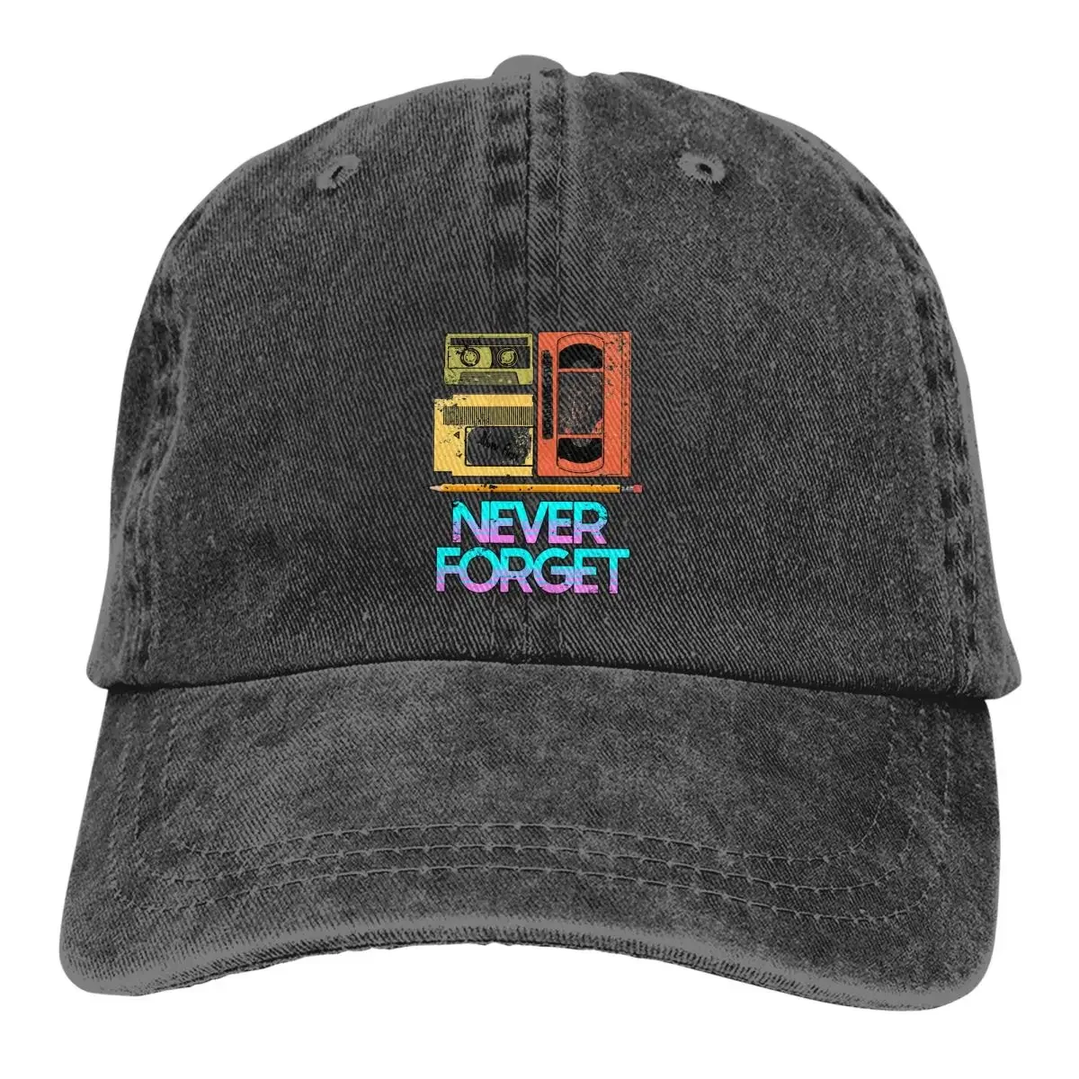 Adjustable Solid Color Baseball Cap 80s 90s MixtapeCassette Tape Washed Cotton Funny Never Forget Retro Vintage Games Sports Hat