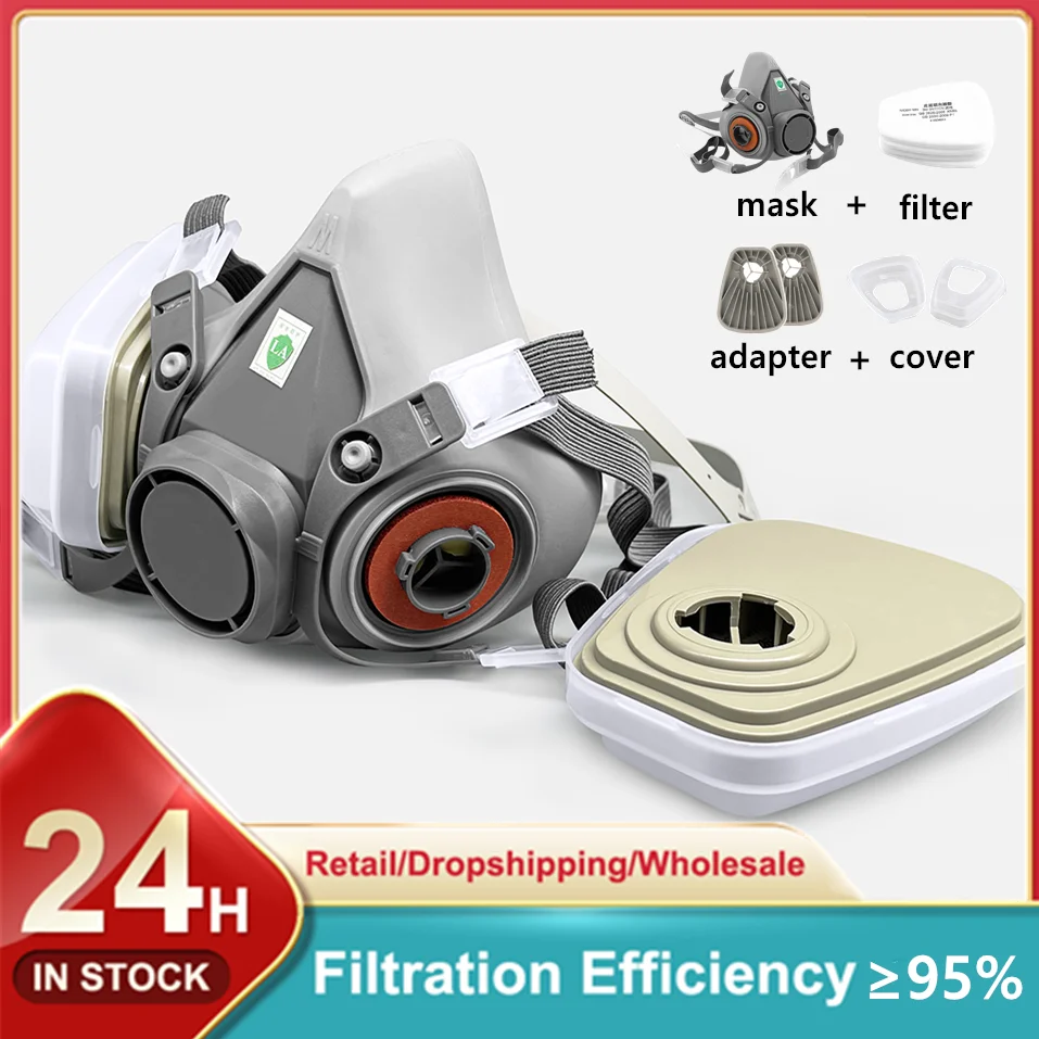 

6200 Gas Mask Half-face Dust Shield 5N11 Particle Filters Safety Respirator Mask Industrial Labor Paint Spray