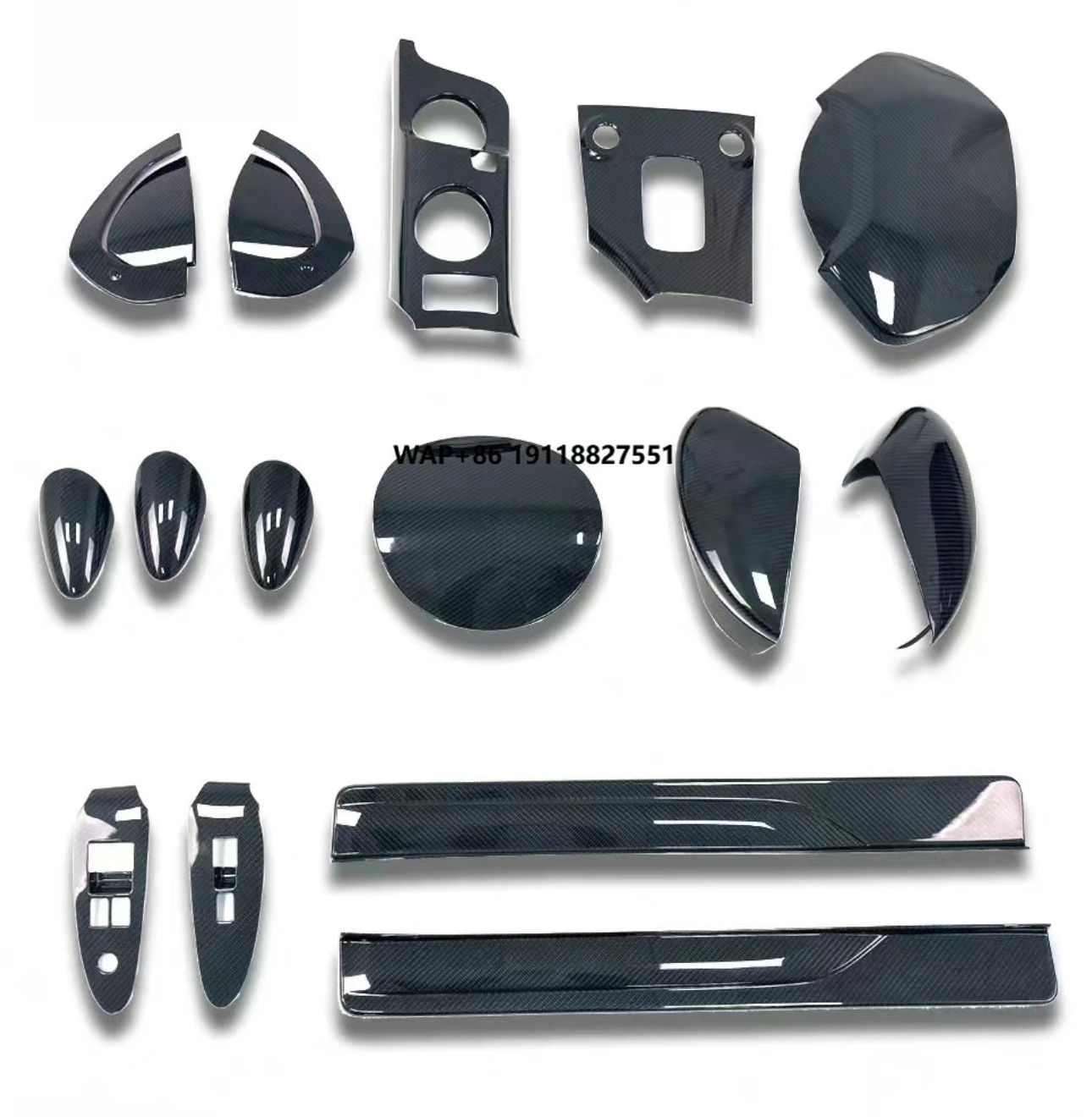 15 Pcs Dry Carbon Fiber Interior Kits for New  Z Rz34 400z 2023+ Body Kits Rearview Mirror Shell Door Sill Strip