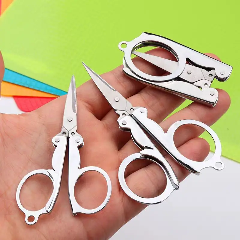 Folding Scissors Pocket Travel Small Crafts Sharp Blade Emergency Mini Foldable Travel Embroidery Scissor Thread Tailor Scissors