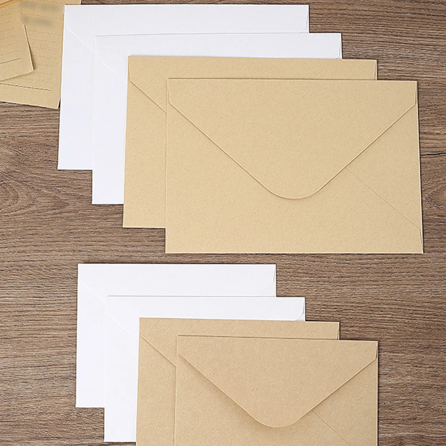 20pcs blank European yellow kraft paper/white kraft paper envelope, greeting card postcard without words simple envelope