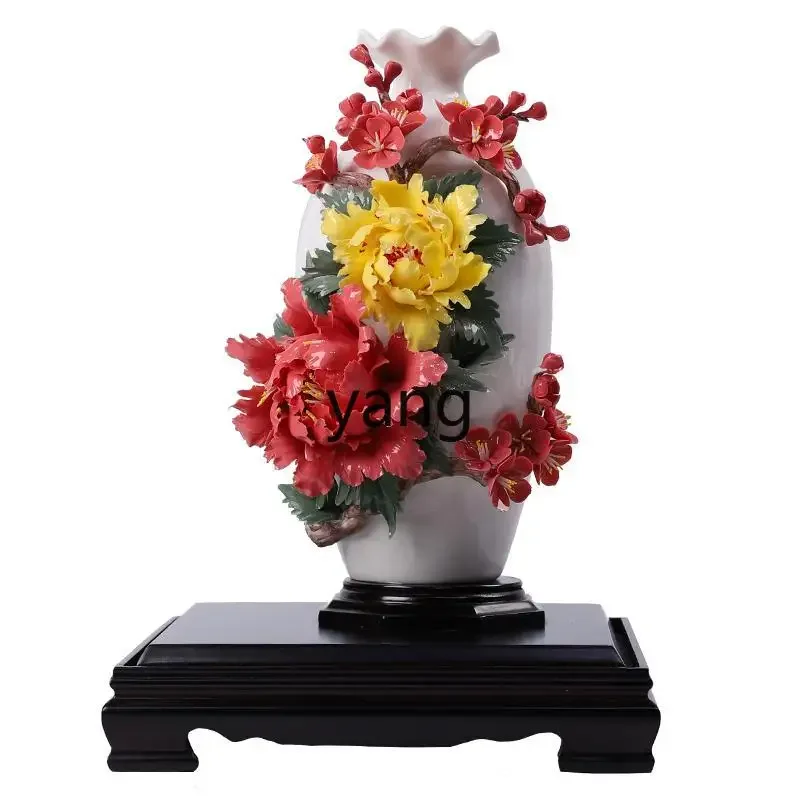 

LH ceramic handmade peony flower craft decoration flower bloom rich home living room housewarming new home gift