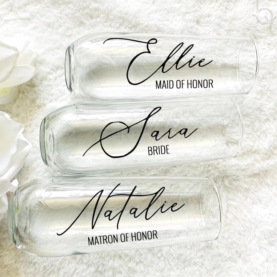 

Personalized Wedding Glasses and Plastic Champagne Flute Wedding Gifts for Bridesmaid Glass Custom Party Glasses