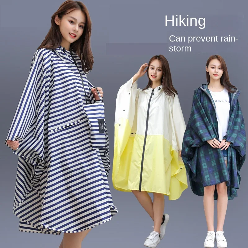 

Long Poncho Raincoat for Men and Women, Waterproof Backpack, Polka Dot, Walking, Europe and America, Female, Fashion