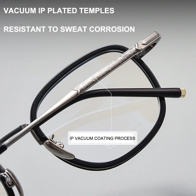Casual Business Ultra-Light Titanium Glasses Frames Retro Style Designer TR90 Luxury Three-Dimensional Carved Temples Spectacles