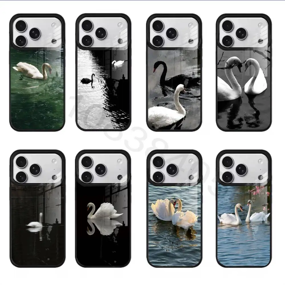 

Swan For iPhone 11,12,13,14,15,16,17,Pro,Max,Plus,Mini,SE4,E Phone Case Magnetic For Magsafe Wireless