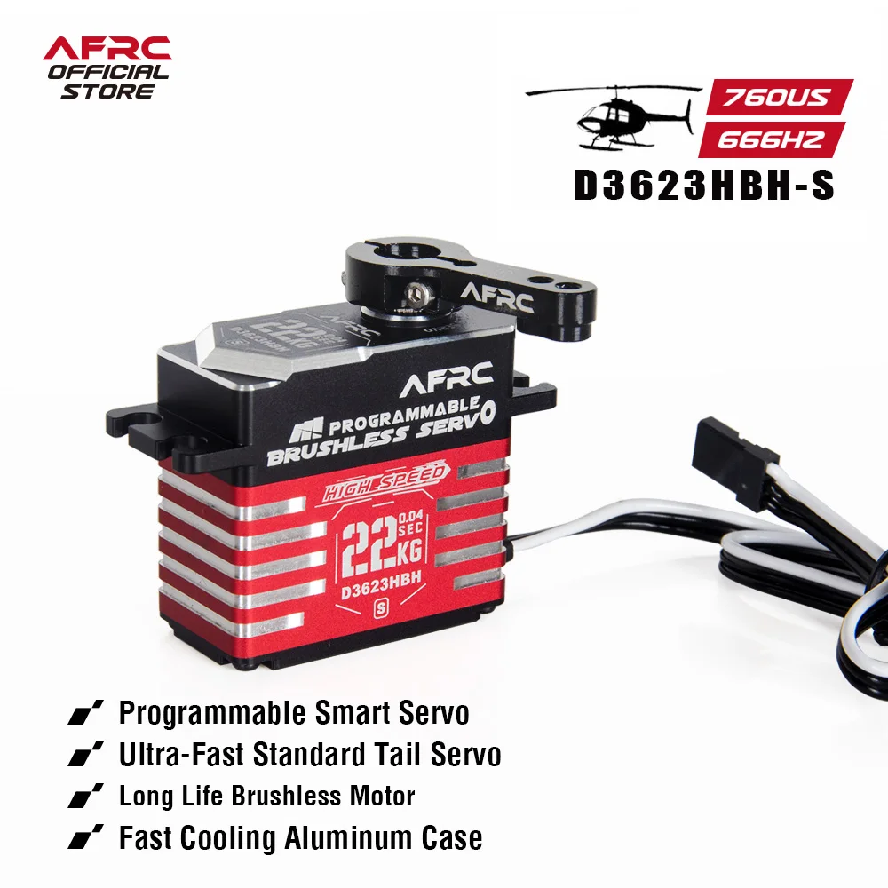 

AFRC-D3623HBH-S High Speed Brushless Programmable Servo for ALIGN OXY5 MEG, SAB GOBLIN RAW 700, 450-700 Class Helicopters