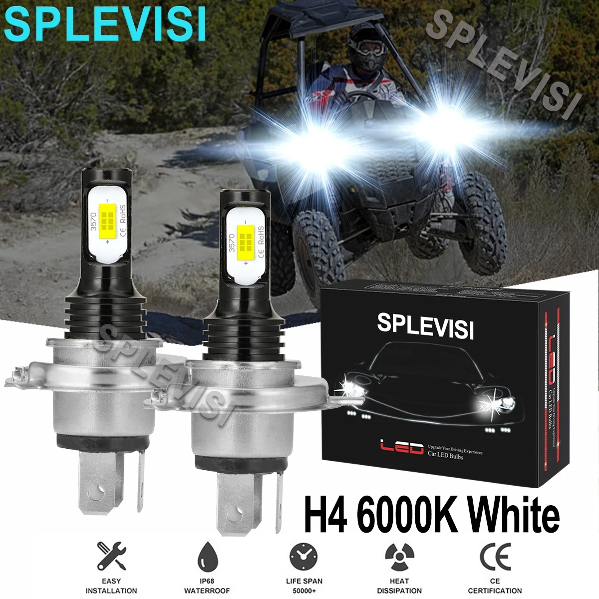 

2x70 Вт белая светодиодная фара для Polaris IQ 440 2005-2007 Polaris IQ 550 2011-2013 IQ 600 2008- 2014 IQ 700 2007 2008