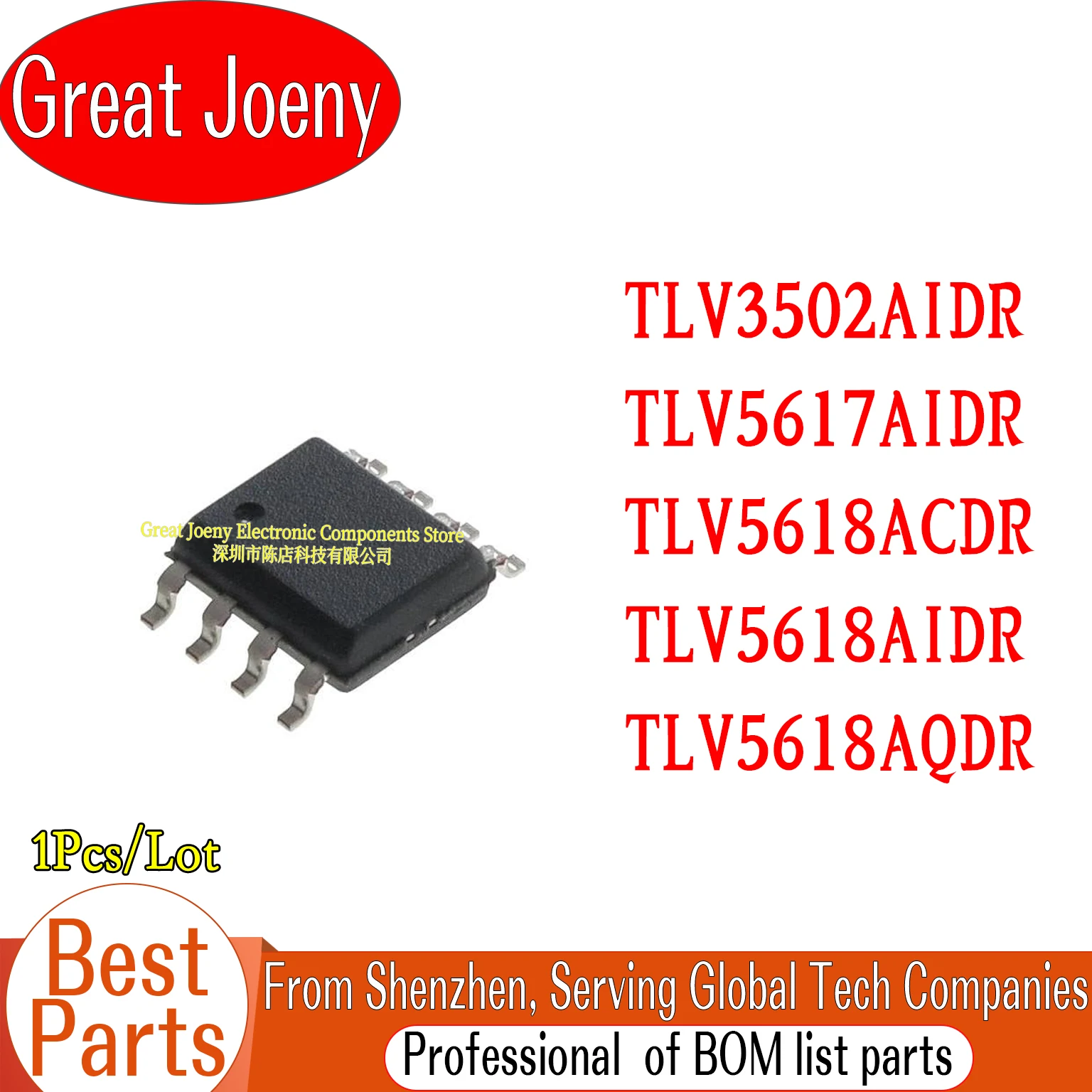 

TLV3502 TY5617 TV5618 TY5618 5618AQ TLV3502AIDR TLV5617AIDR TLV5618ACDR TLV5618AIDR TLV5618AQDR IC Chipset SOP-8