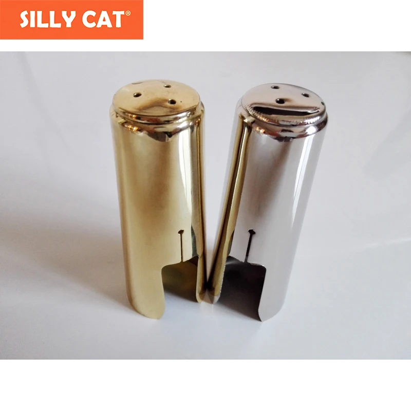 

SILLY CAT Pick 1 piece Metal Bb Tenor Saxophone Bakelite Mouthpiece Protective Cap Head Tenor Sax Mouthpiece Cover Cap Protector