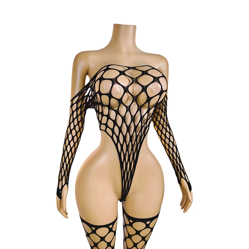 

1 Set Sexy Women Fishnet Cover Up Long Sleeves Without Bikini For Music festival Bodycon Dress Hollow Out Vacation BD070