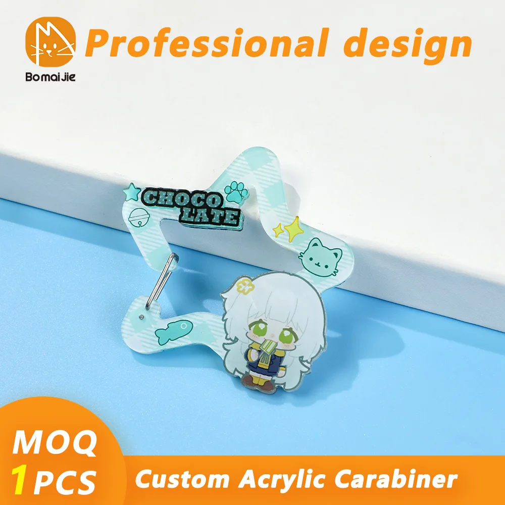 Benutzerdefinierte Acryl Karabiner Cartoon Acryl Schlüsselanhänger Foto individuelle Anime Charms klare personalisierte Designer Auto Schlüsselanhänger