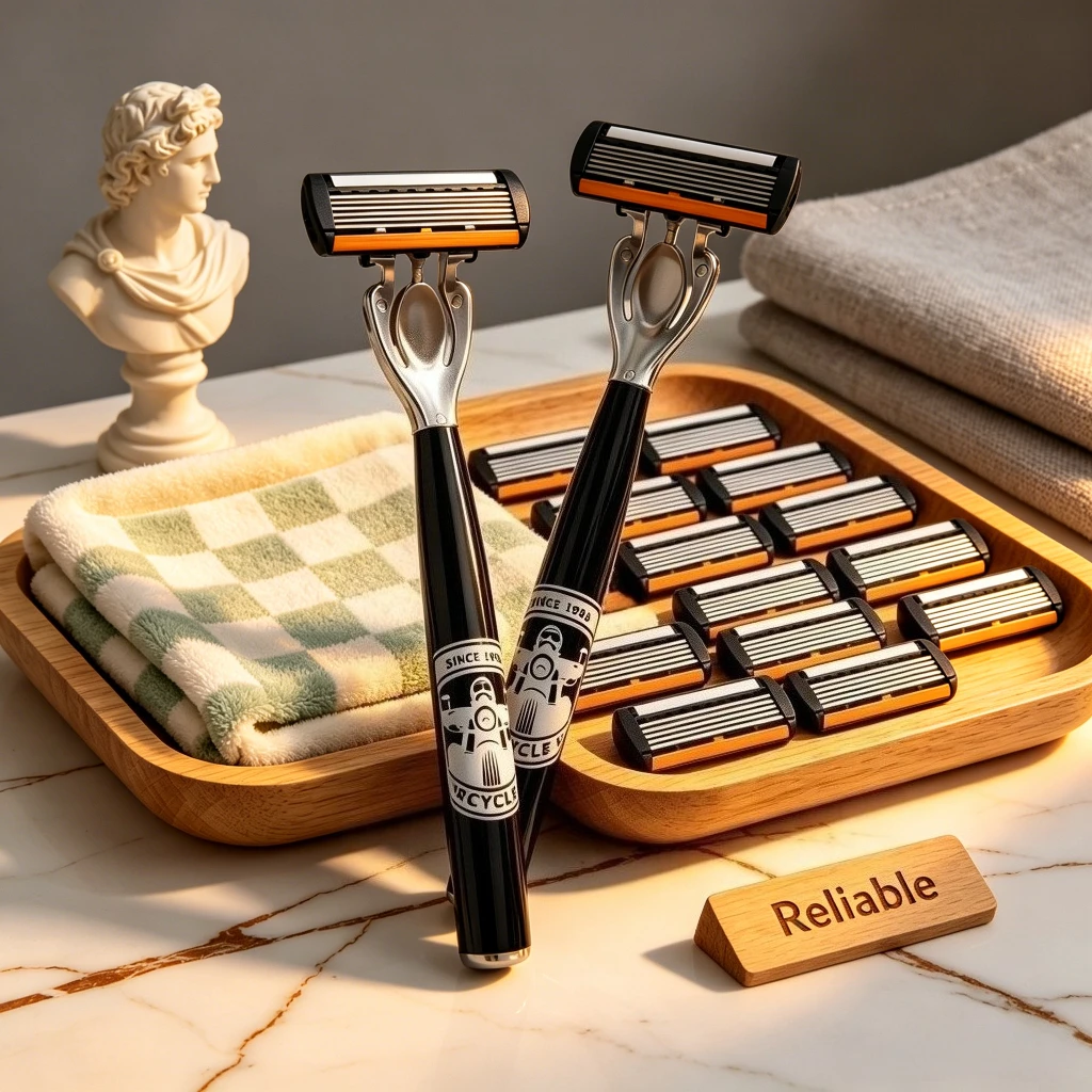 Men's Manual Razor 6-Layer Precision Blade System Replaceable Refills, Long-term Use, Men & Women Suitable Great Gift Idea