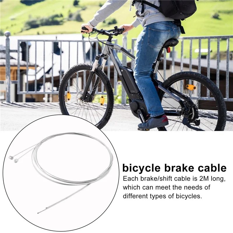 

Простой велосипедный тормозной трос, 2-метровый велосипедный трос переключения передач, провод для горного велосипеда, комплект тормозных проводов для шоссейного велосипеда